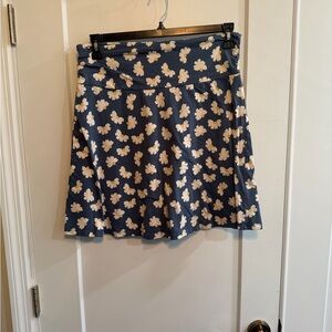 Toad&Co Blue and Cream Floral Skater Skirt